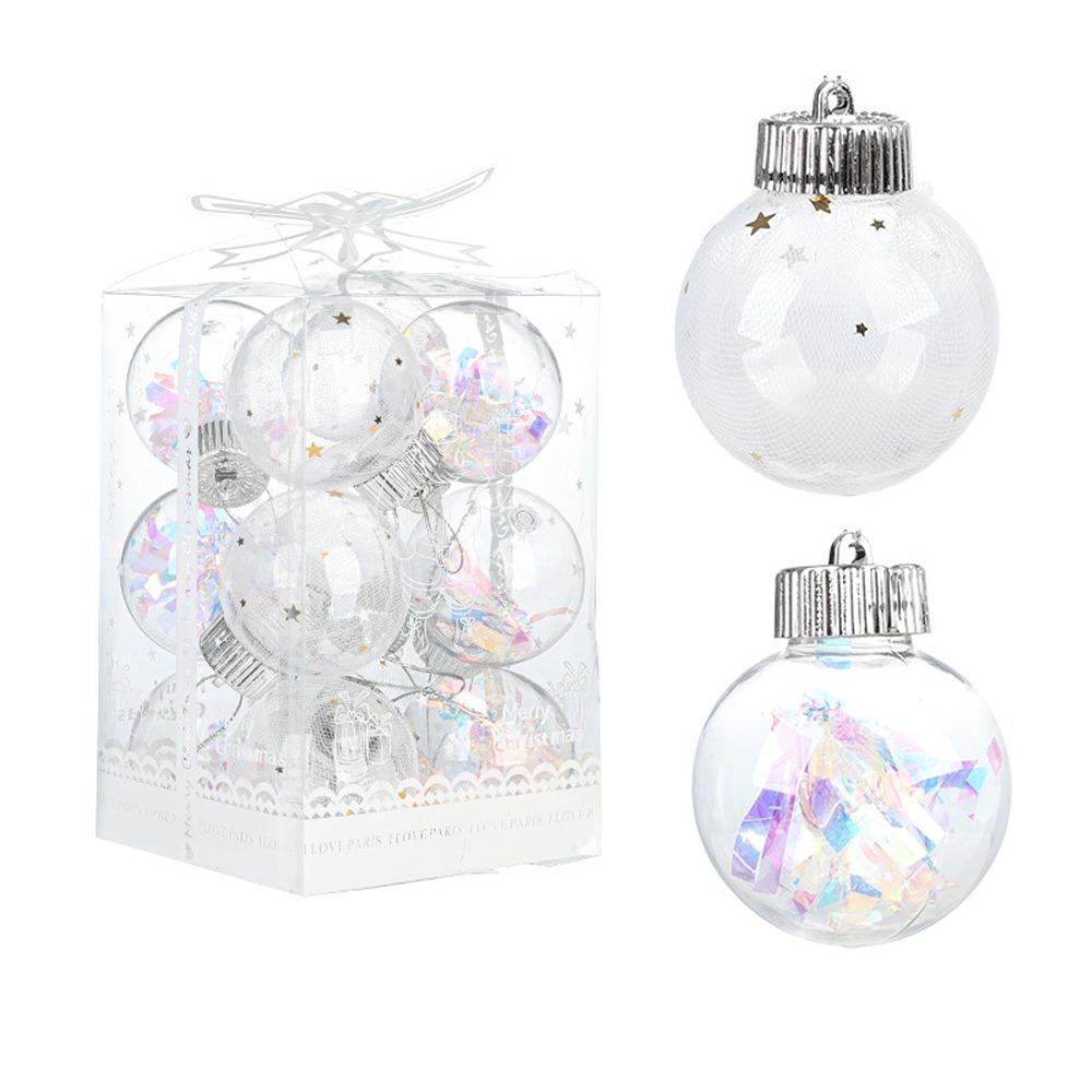 6cm/3.5cm Christmas Hanging Balls Plastic Christmas Tree Pendants  Hotel Office Decor