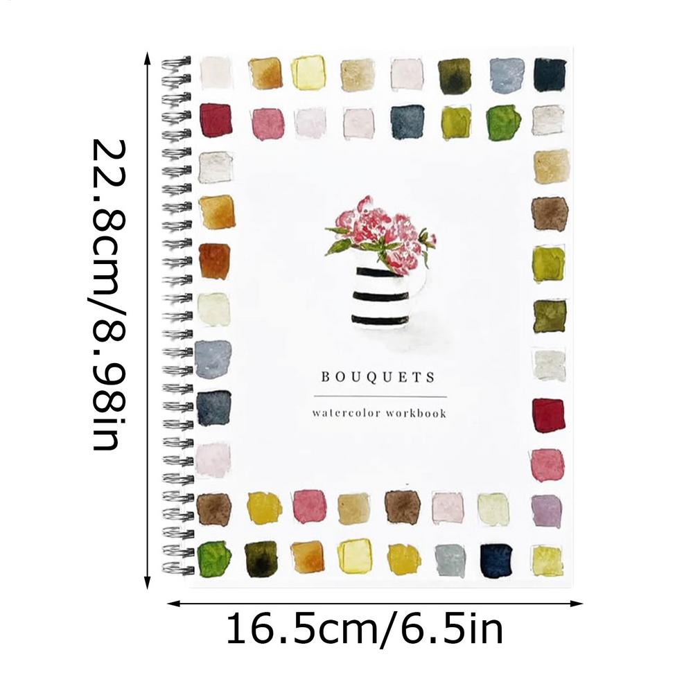 Aquarell-Arbeitsbuch Anfängerfreundliche Aquarell-Arbeitsbücher Kreatives Wasserfarbenbuch für künstlerisches Malen und Kolorieren