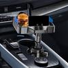 Car Cup Holder Organizer with Extendable Phone Mount