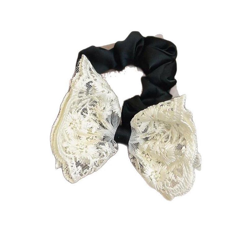 Cream Lace Bow Hair Tie: Elegant, Versatile, and High-End Women's Jewelry.