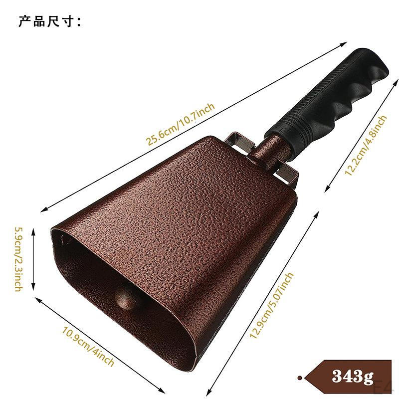 Cheering Bell Cowbell With Handle Noise Maker Instrument Loud Hand for Sporting Events