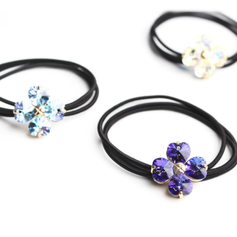 RACOHA Lovely Austria Crystal Flower Hair String (Austrian Crystal Hair Tie)