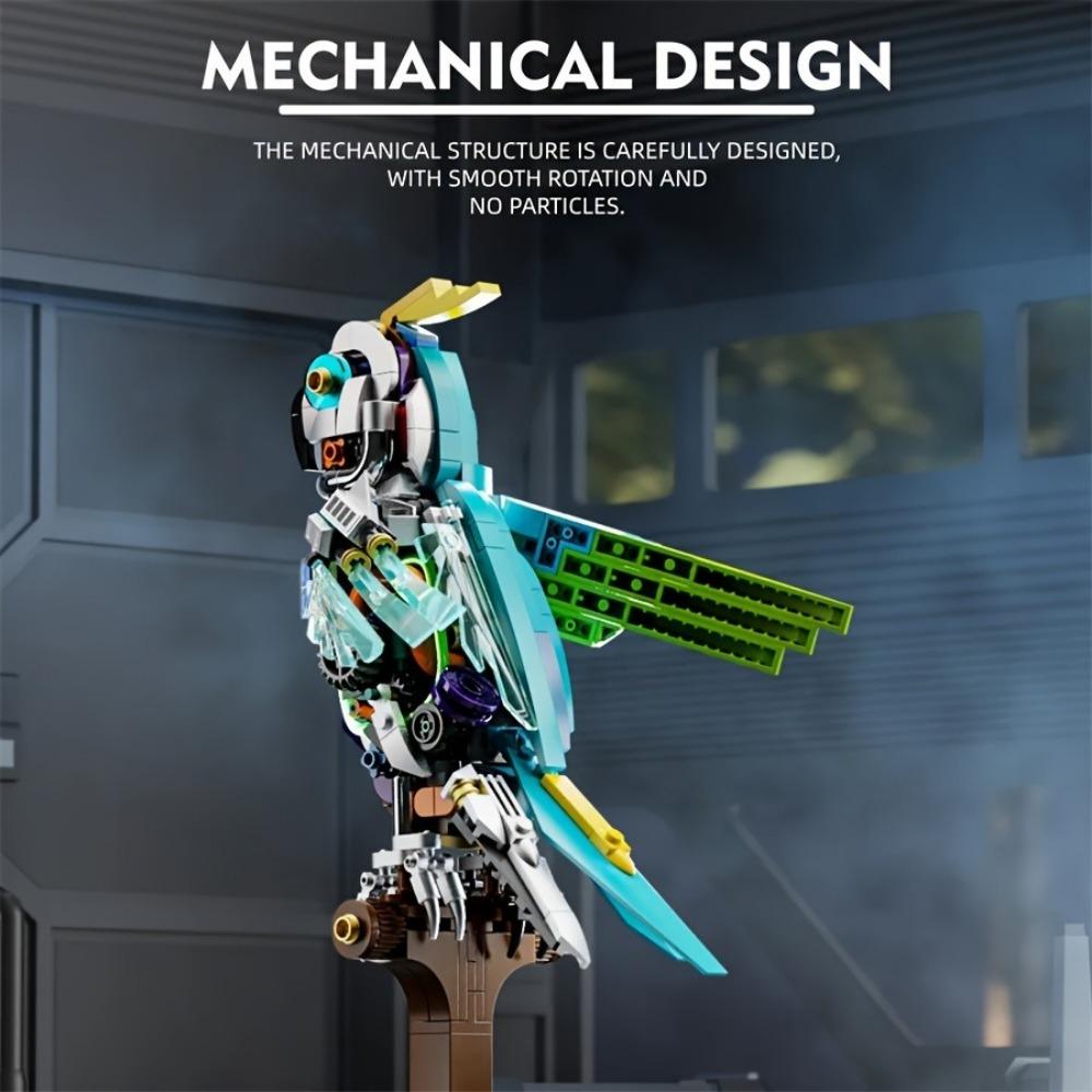 Creative Mechanical Sharks, Parrots and Mantises Building Block Marine Life Model Kit with Lights for teens,Christmas or Birthday Gift for Little Ones