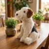 Lifelike Fake Dog Statue Realistic Animal Figurine Simulation Puppy Ornament for Home Decor Desk Shelf Decoration Gift 10in