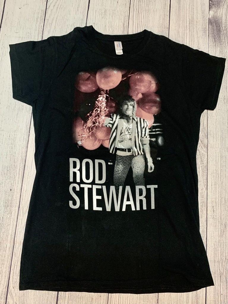 Retro Rod Stewart Black Cotton All size S-5XL Gift For Fans T-shirt HRN422