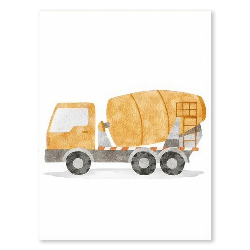 Alphabet Taxi Fire Truck Bus Wall Art Posters Prints Picture Nordic Kids Room Cartoon Cars Canvas Painting Nursery Bedroom Decor