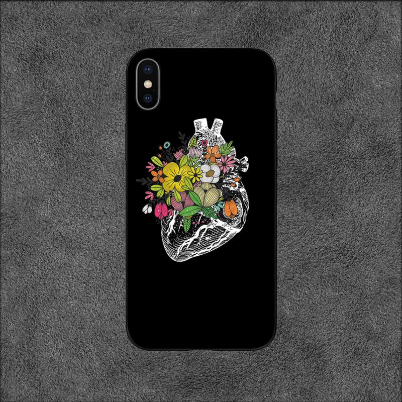 Human Organs Heart Meridian Kidney Phone Case For iPhone 11 12 Mini 13 14 Pro XS Max X 8 7 6s Plus SE XR Shell
