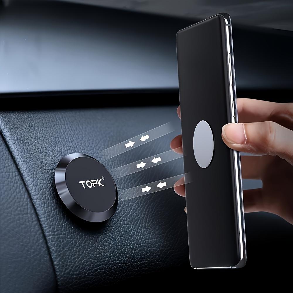 360° Rotating Magnetic Car Phone Holder, Universal Flat Suction Cup Dashboard Mount with Metal Plate