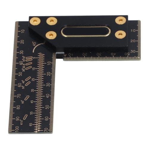 Hilitand 100mm Aluminum Woodworking Ruler, Gauge, T-Shaped Square, Marking Tool, Aluminum, Woodworking Scriber
