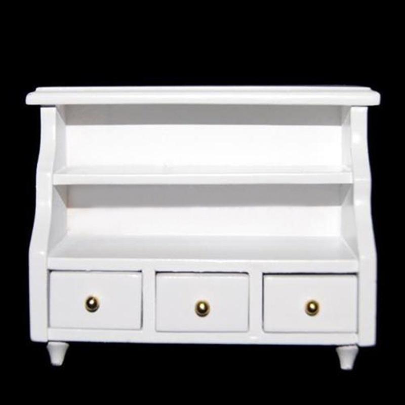1:12 Dollhouse Miniature Furniture Wooden Toilet Bathroom Shelf Drawer Cabinet