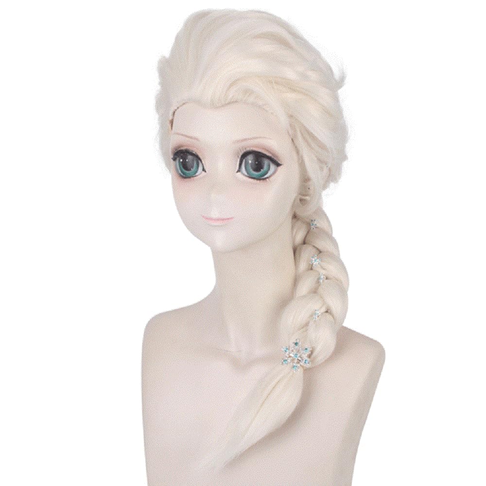 RyuuCos Frozen Elsa Wig Cosplay Hairnet Heat Resistant Disguise Costume Gift Event Halloween Christmas School Festival Cultural Festival Festival