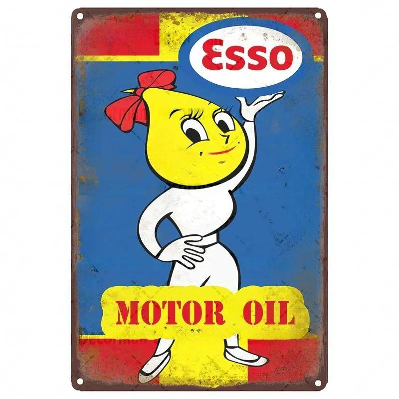 Mike86 ESSO Tiger PIN UP Vintage Metallschilder Man Cave Ölladen Poster Dekoration LTA