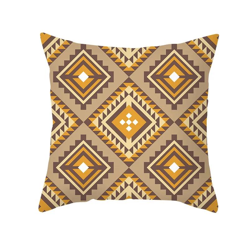 Bohemian Geometric Retro Printed Pattern Polyester Cushion Cover for Home Living Room Sofa Decoration Throw Pillow Pillowcase