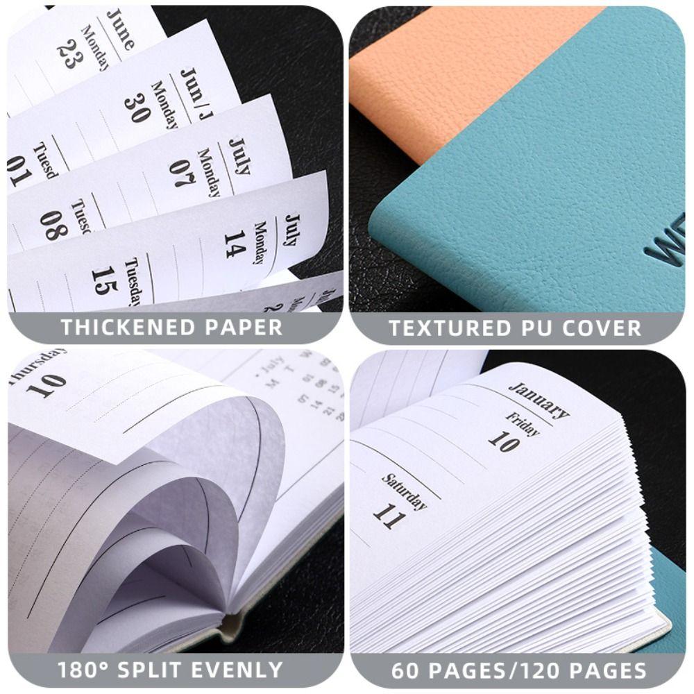 A6/A7 2025 Agenda Book English Daily Weekly Monthly Planner 2025 Planner Notebook School Office