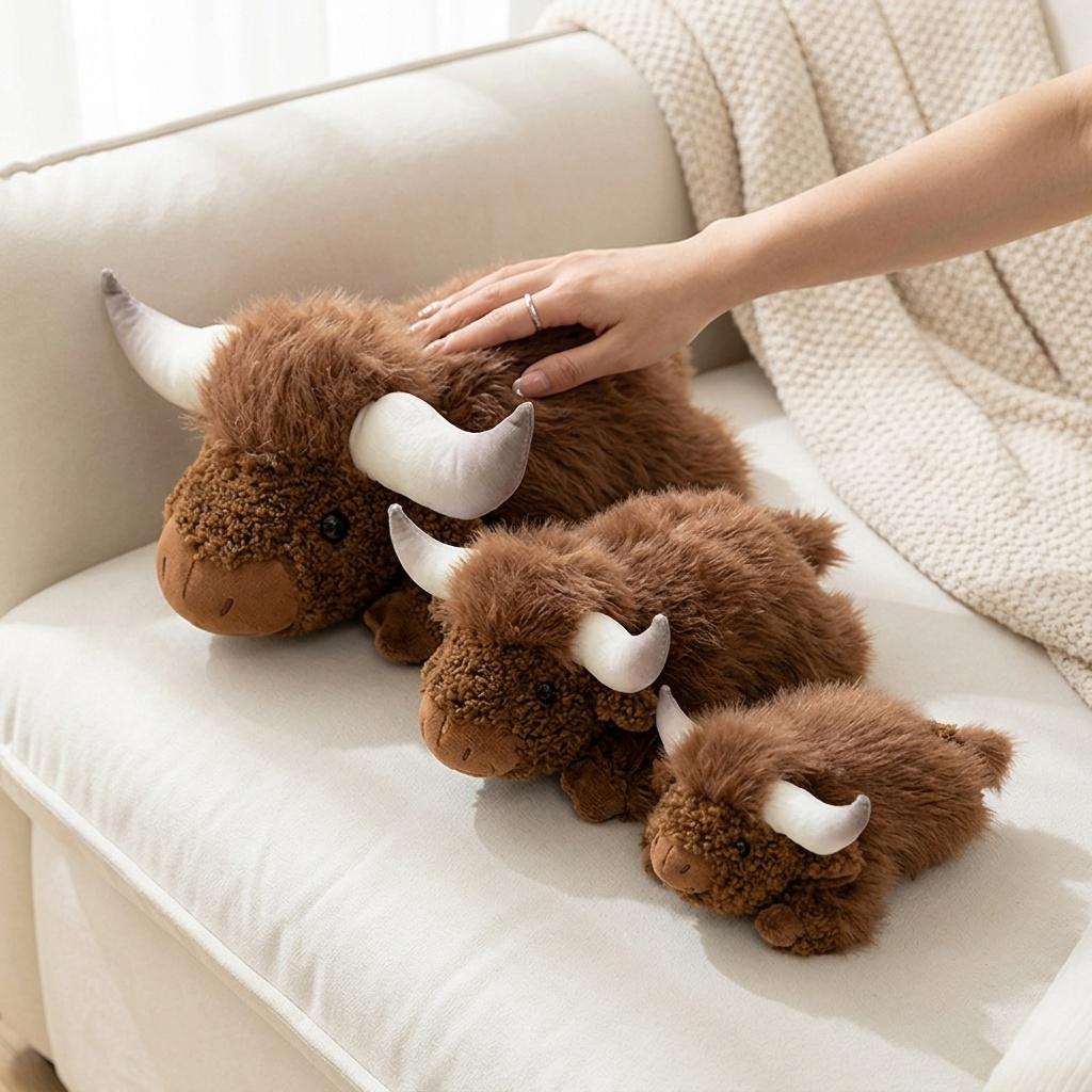 Simulated Yak Plush Toys Cattle Stuffed Doll Soft Home Decor Toys Toys Hobbies Collection Kids Dolls Creative Birthday Gifts