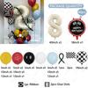 49pcs Racing Themed Balloon Column 40inch Milk White Tire Foil Balloon Boy Birthday Party Decorations Baby Shower Toy Gifts