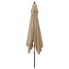 Sun Umbrella with Wooden Pole Taupe 300x300x273 Cm