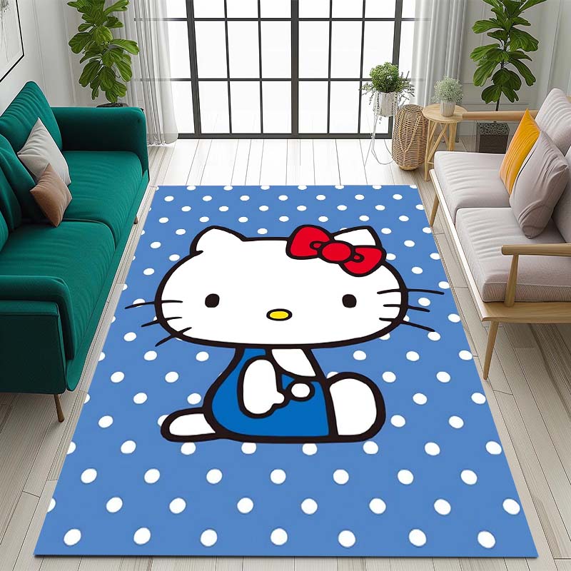 3D cute Hello Kitty cartoon rug, suitable for bedrooms, living rooms, sofas, home doormats, large size children's play mat, Q-01