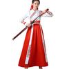 Taisho Roman Hanfu Chinese Traditional Costume for Cultural School and Halloween X [sac Taske] Cosplay, Festivals, Festivals, (White Red, M)