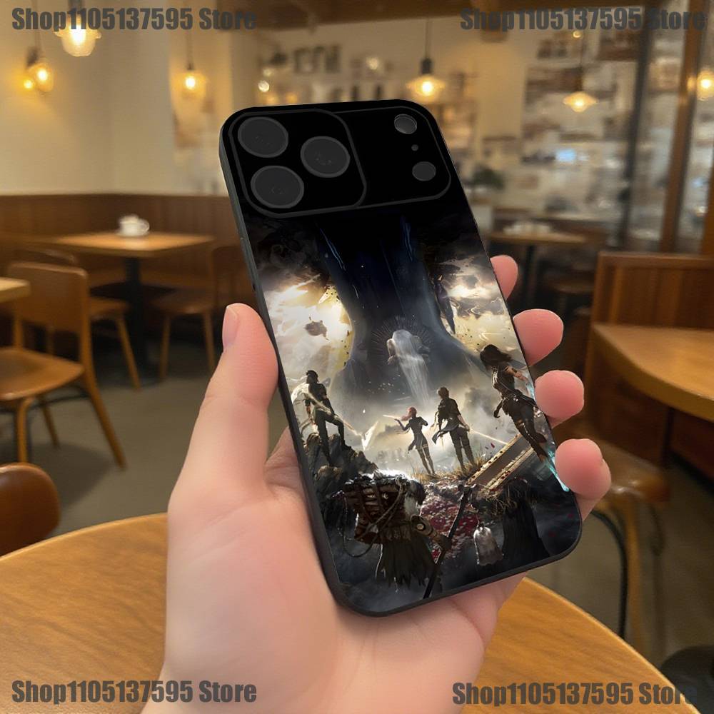 C-Clair Obscur Expedition 33 Telefoonhoesje Voor iPhone 17,16,15,14,13,12,11,Pro,XS,Max,XR,Plus,E,SE4,Mini Zwart Zachte Cover