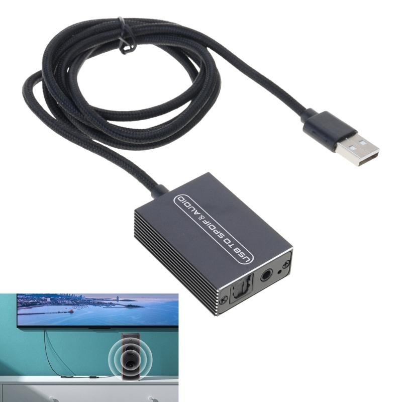 USB Audio Extractor Konverter für TV PC Laptop zu Optischem Spdif und 3,5mm Audio Adapter