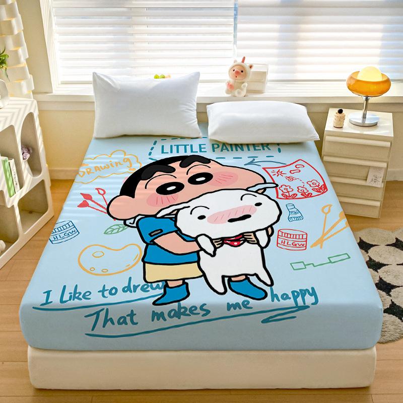 Cartoon Crayon-Shin-Chan Soft Bedding Fitted Sheet Deep Pocket 30Cm,3D Pattern Fitted Sheets Fade Resistant Multiple Sizes