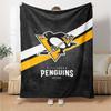 Pittsburgh Penguins Print Flannel Blanket High Quality Warm Comfortable Cover for All Seasons Perfect for Gifts Home Decor