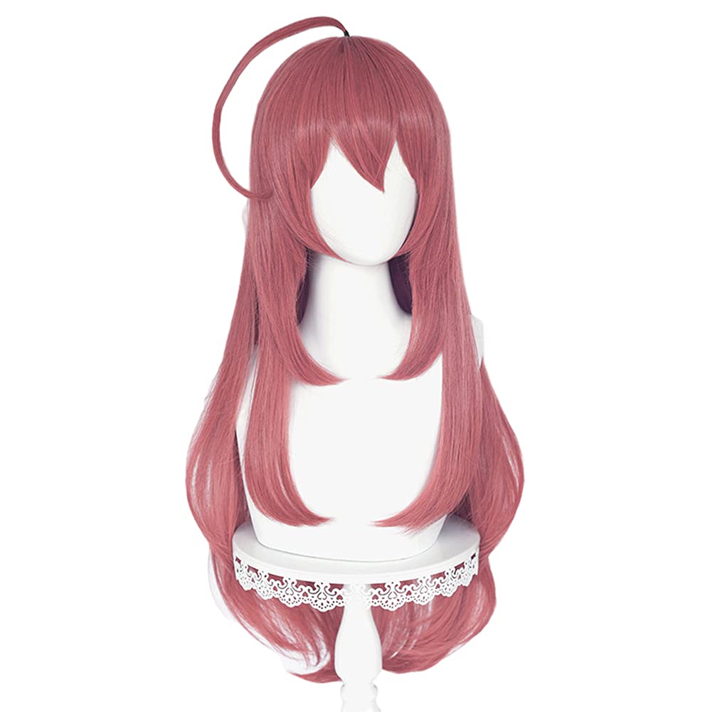 ABUNDANTDOODS Miho no Cosplay Disguise Cosplay Wig with Net and Pink and Bourbon-style Wig, Heat-Resistant, 75cm, Wig, Comb, (Wig, Ears, Tail)
