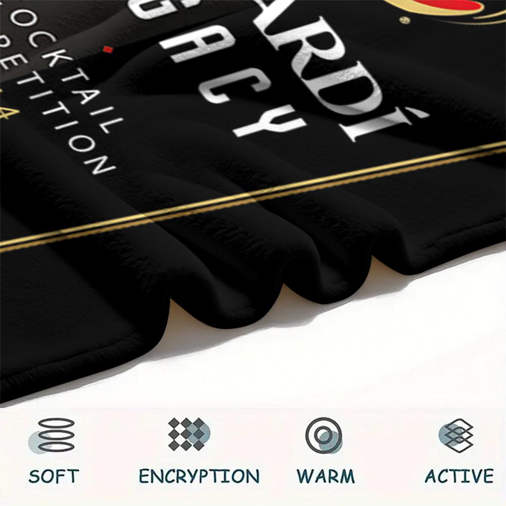 1 Stück Bacardi-Print Flanelldecke, Hohe Qualität, Bequem für alle Jahreszeiten, Heimdekoration, Wärme und Komfort, Perfekt für Weihnachtsgeschenke