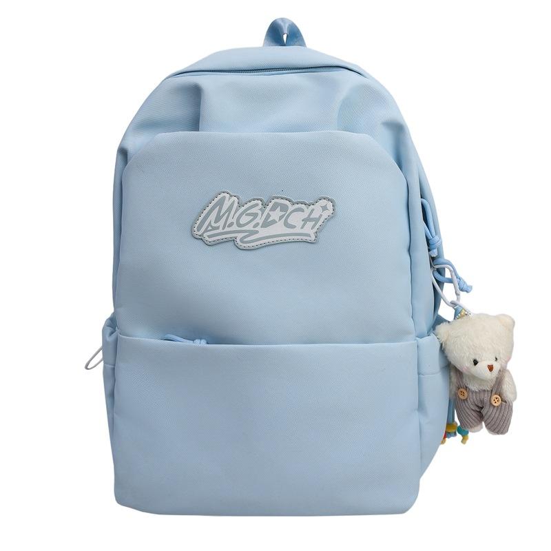 

Korean version of simple letter labeling, large-capacity travel commuting computer bag, student schoolbag, lightweight backpack Large without pendant небесно-голубой