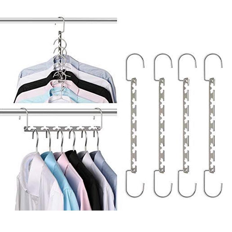 Multifunctional 6-Tier Pants Hanger with 8 Hooks & 10 Clips for Hats, Belts, and Underwear Storage