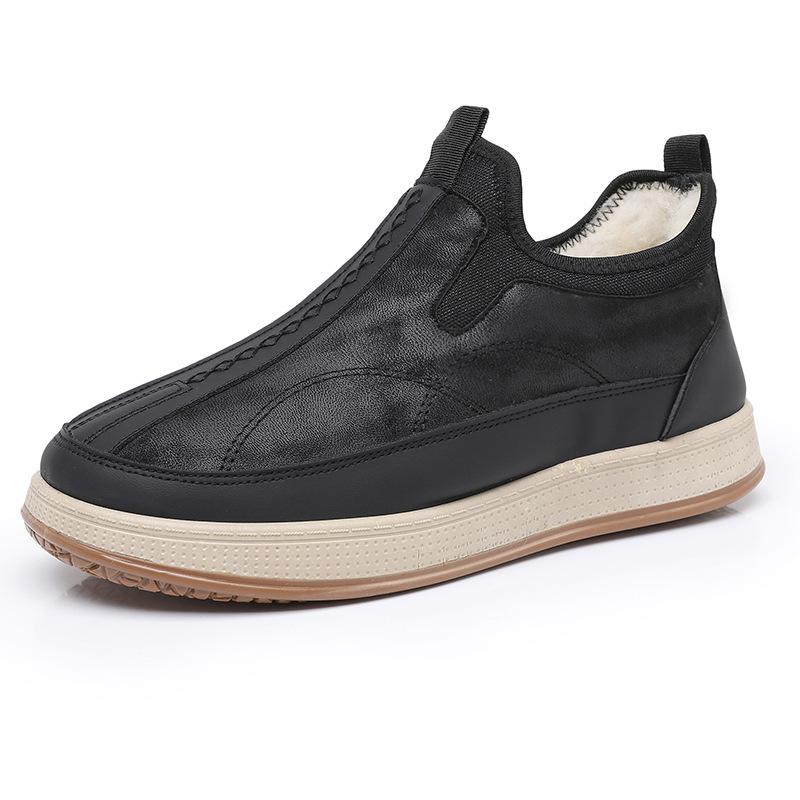 Winter Cotton Shoes Men's New Velvet Thickened Wool Medium Warm Snow Boots