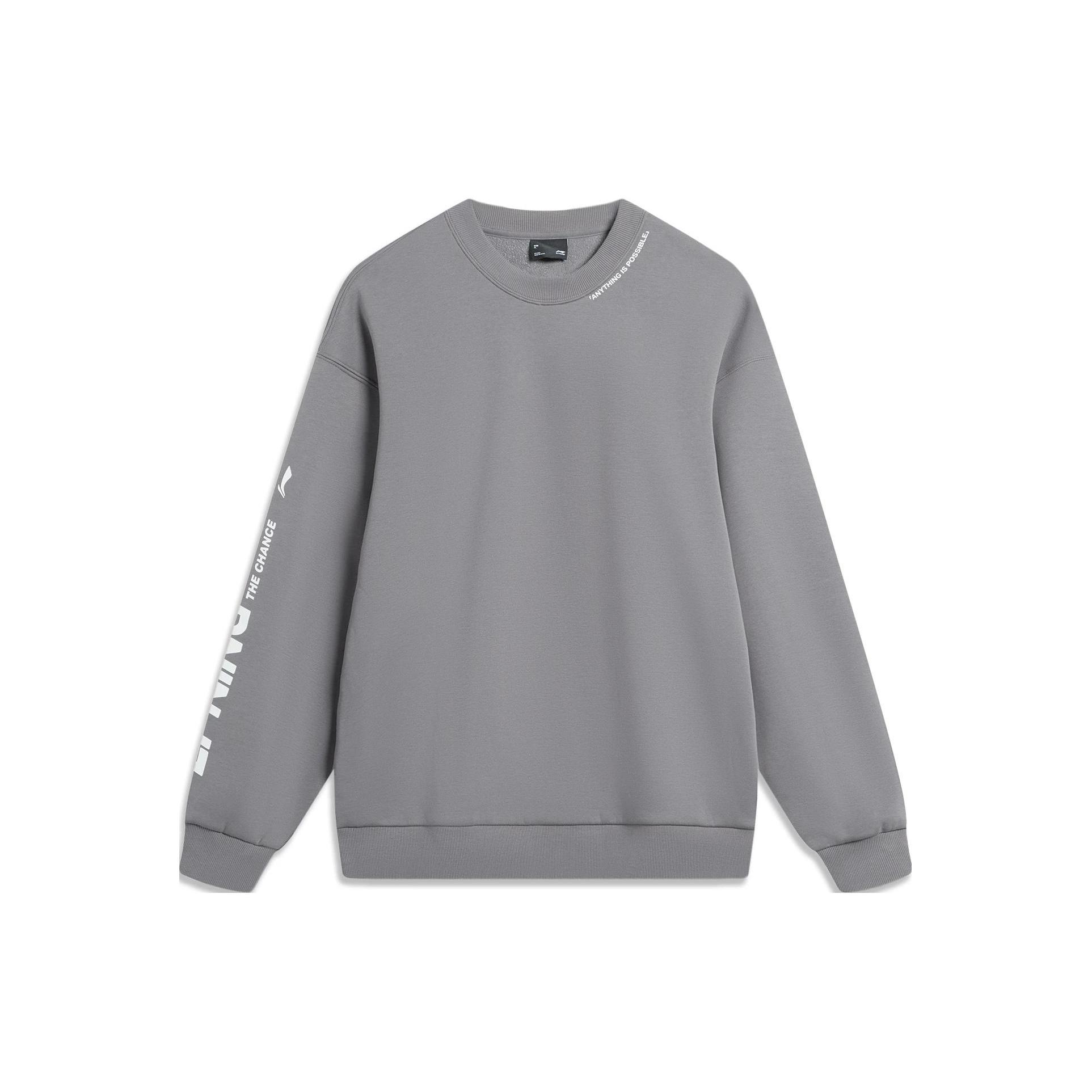 Li Ning Sports Fashion Collection Sweatshirt Unisex Smoky Ink Gray AWDTB37-8 L
