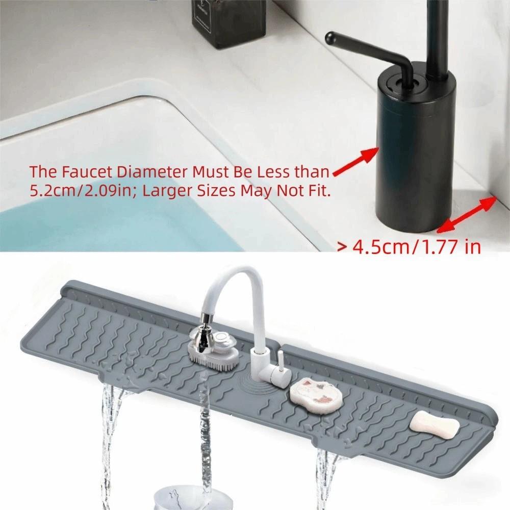 Non-Slip Sink Draining Pad S/M/L Water Drip Catcher Tray Silicone Faucet Mat  Dishwashing Area