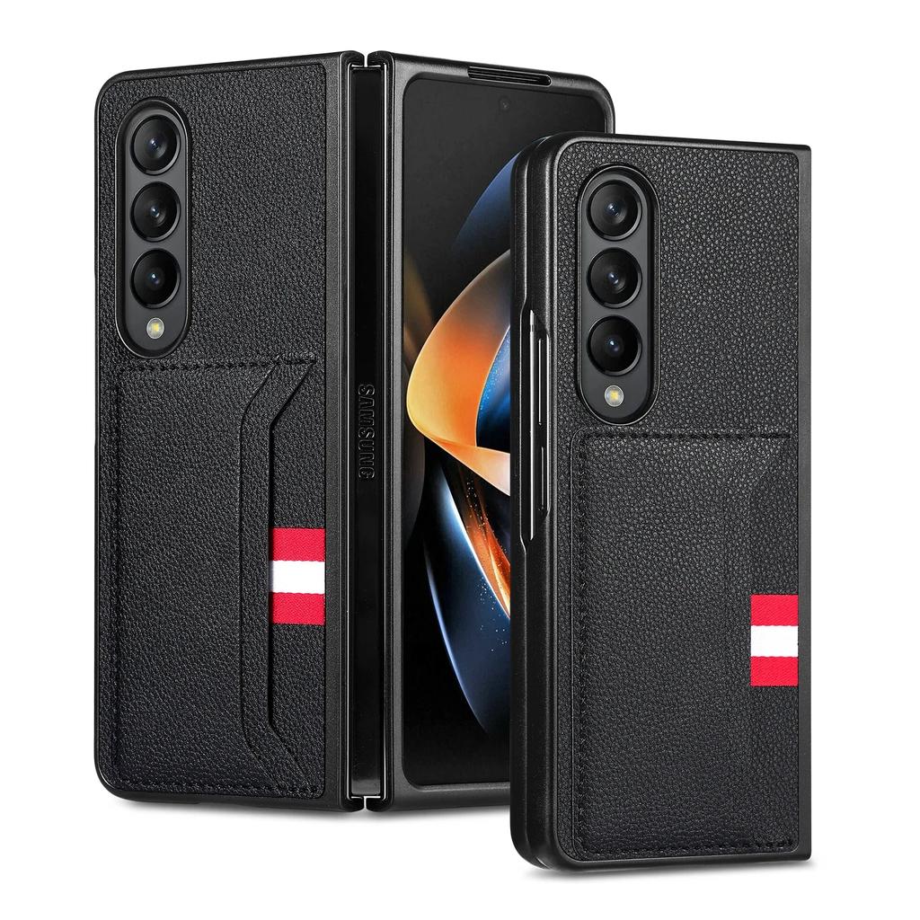 Card Holder Leather Case for Samsung Galaxy Z Fold7 Fold6 5G Fold5 Fold 7 6 5 Fold4 Fold3 Fold 4 3 Slim Thin Cell Phone Bag