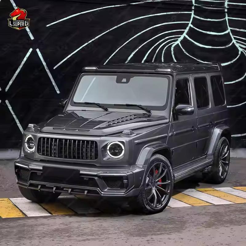 Carbon Fiber B-Style Front Wing Tail Spoiler with Lights for Mercedes-Benz G-Class W463/W464