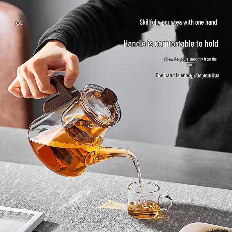 YIHUTEA Glass Tea Water Separation Teapot