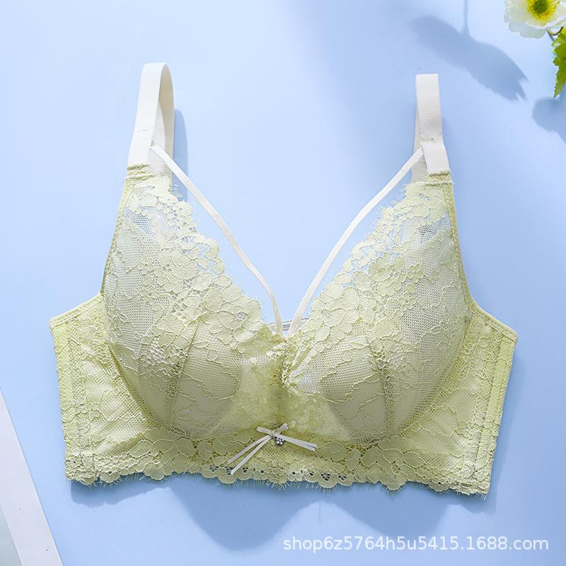 Underwear Women's Ultra-thin Sexy Lace Beautiful Back Gathered Side Milk Anti-sagging Bra Summer