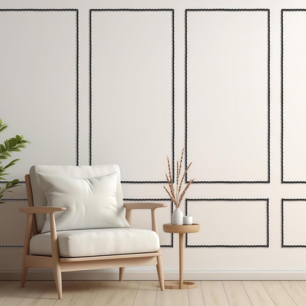 1pc Home Decoration PVC Self-Adhesive 3D Wall Molding Line Ceiling Baseboard Background Wall Trim Line Frame Border Decor Strip