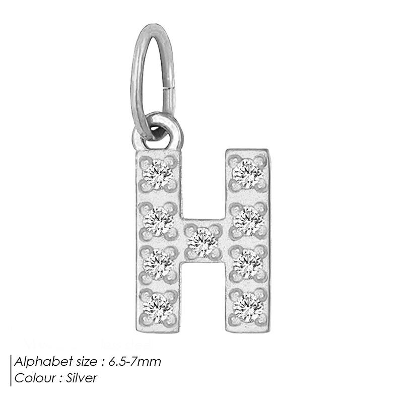 Europäischer & Amerikanischer Vollpavé Diamant Edelstahl Buchstabenanhänger mit DIY Zirkon Halskette & Armband Optionen