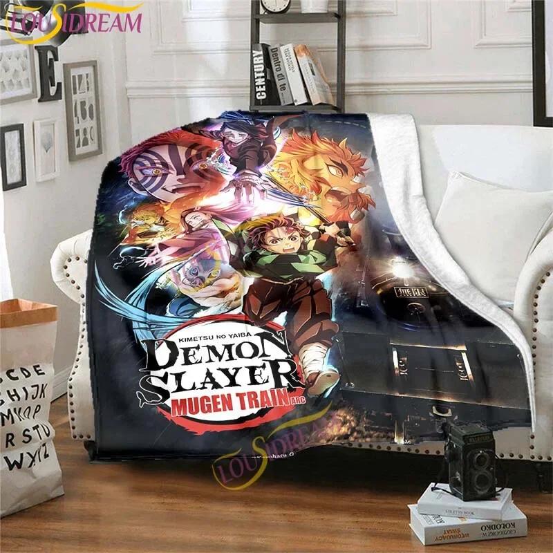 Japanese Anime Demon Slayer Printed Blanket Living Room Bedspread Sofa Travel Office Throw Blanket Quilt 5 Size