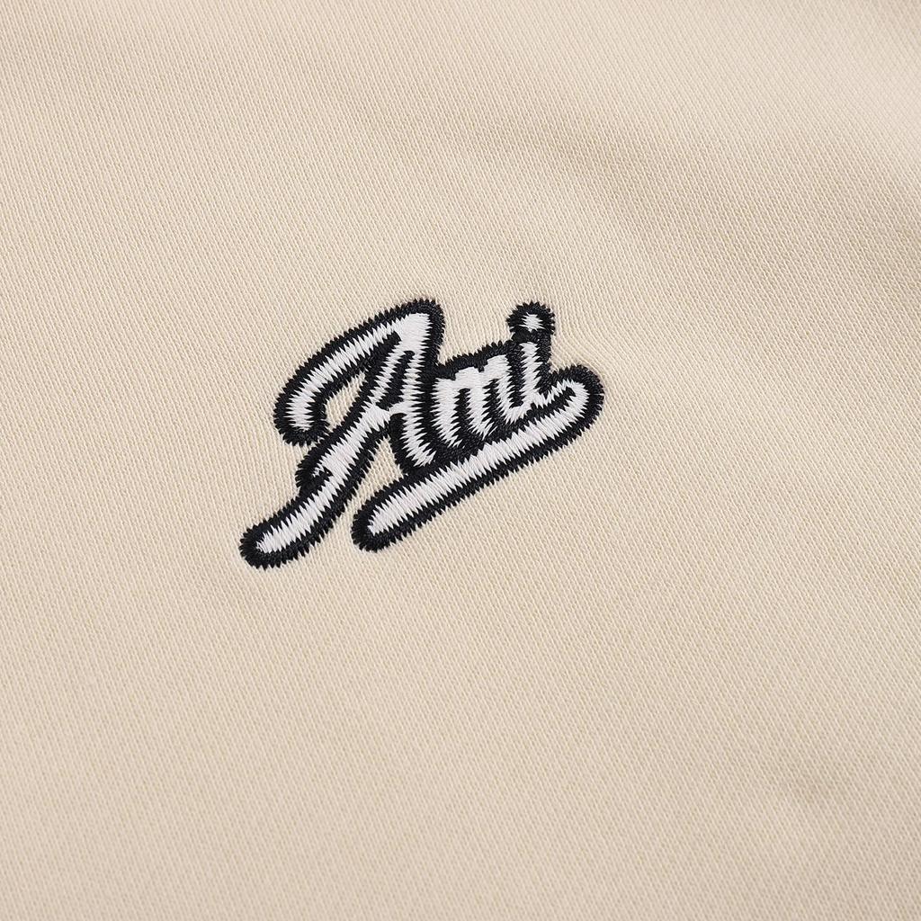 AMI 2025 Autumn and Winter New Letter Embroidery High-quality Cotton Men Hooded Sweatshirt