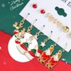 6 Pairs Of Women Earrings Christmas Series Christmas Tree Snowman Deer Pattern Earrings Fashionable Cute And Simple Accessories