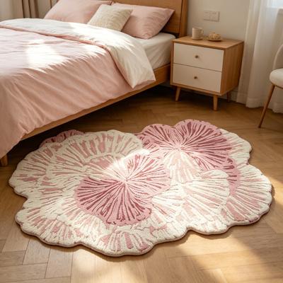 Kunststil Teppiche für Wohnzimmer Leichter Luxus Schlafzimmer Dekor Teppich Flauschig Weich Unregelmäßige Form Nachttischteppich Heim Plüsch Bodenmatte