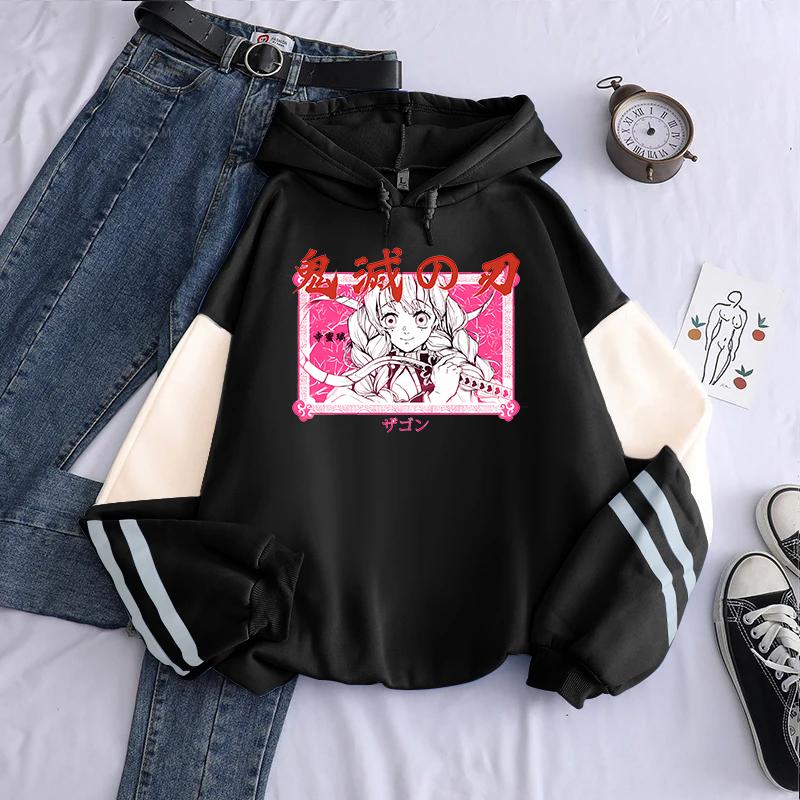 Kanroji Mitsuri Demon Slayer Hoodies Cute Manga Graphic Hoodie Fall Long Sleeves Fleece Loose Soft Sweatshirt Men Women Clothing