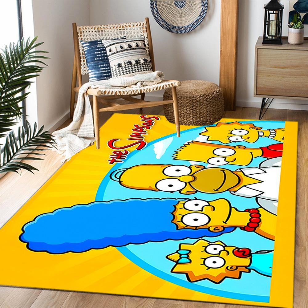 Simpsons Family Adventure Themed Anti-Slip Rugs - Polyester Home Decor, Suitable for Bedrooms, Living Rooms, Doorways, Studios, and Decorations