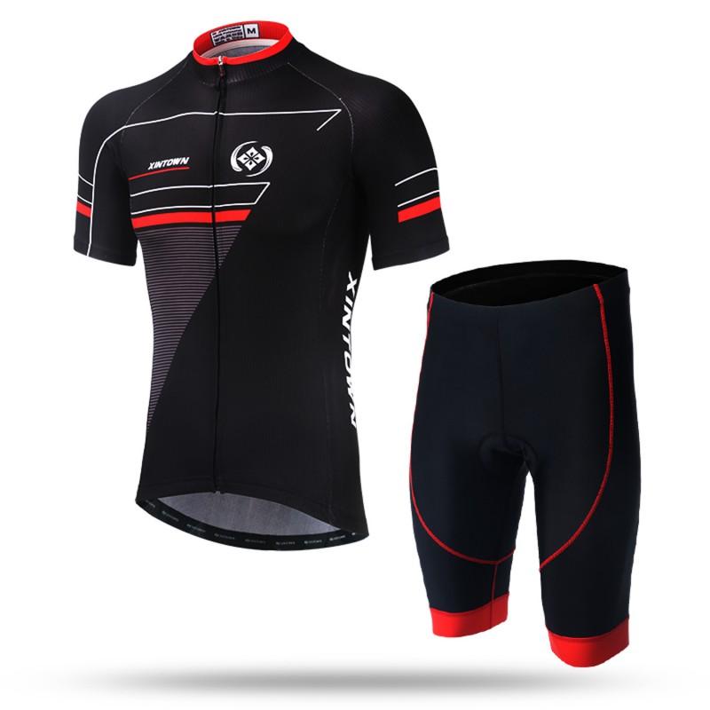 Mens Cycling Short Set Quick-Dry Breathable Sleeve Jersey Shorts Outdoor Bike Riding Gear