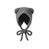 Autumn and winter cute bear female plush headgear warm face small knitted wool hat big head circumference ear protection hat