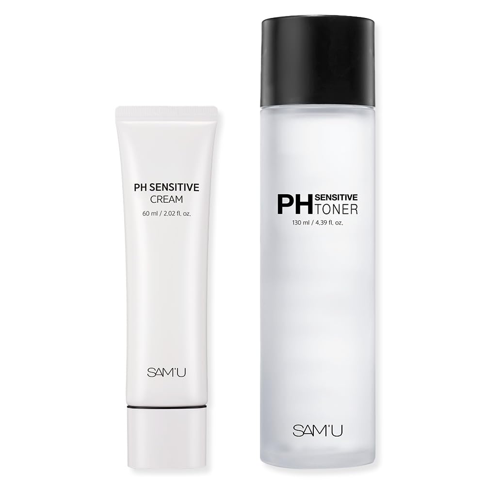 Face Care PH Sensitive Cream PH Sensitive Toner Hyaluronic High Moisturizing Skincare Tube SAM U 2-Piece Set + (Ceramide, Acid, Set) (Cream Type)