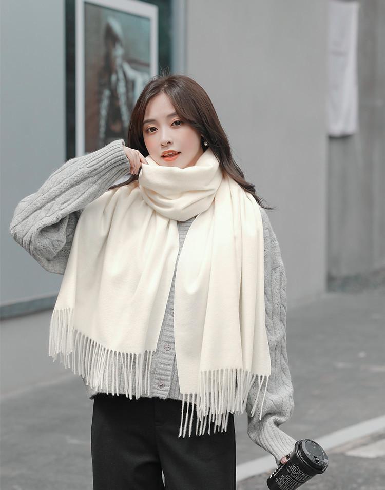 Women's Imitation Cashmere Winter Scarf - Thick Solid Color, Versatile Men's Shawl, Cashmere Wool Blend